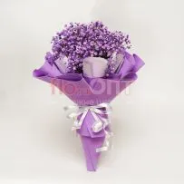 Букет № 371 с сиреневой гипсофилой  — фото 20