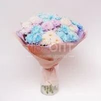 Букет № 555 из крашеных кустовых хризантем  — фото 3