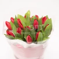 Букет № 489 с красными тюльпанами  — фото 55