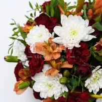 Композиция № 122 с красной кустовой гвоздикой  — фото 73