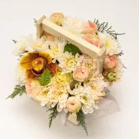 Композиция № 204 бежевая с орхидеей — фото 9