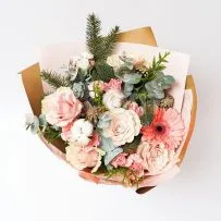 Букет № 470 с розовой герберой — фото 31