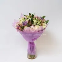Букет № 429 сиреневый с белыми розами  — фото 28
