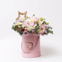 Коробка № 125 с эустомой и розой — фото 45