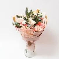 Букет № 470 с розовой герберой — фото 30