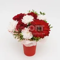 Цветочный стаканчик № 156 с красными розами  — фото 31