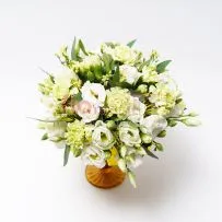 Бокал № 1 с гвоздикой и эустомой  — фото 39