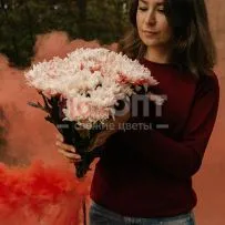 Букет № 550 из красных крашеных хризантем — фото 27