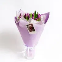 Букет № 568 с сиреневыми тюльпанами  — фото 15