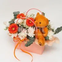 Композиция № 224 в сумочке с герберами — фото 15