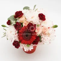 Цветочный стаканчик № 153 красный с герберой  — фото 3