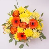 Коробка № 170 с герберами и розами  — фото 35