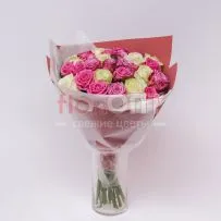 Букет из 27 разноцветных роз  — фото 4