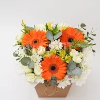 Коробка № 282 с оранжевыми герберами  — фото 25
