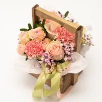 Композиция № 205 розовая в ящике  — фото 31