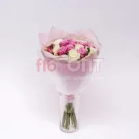 Букет из 21 разноцветной розы — фото 2