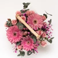 Композиция № 186 розовая с герберами  — фото 39