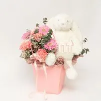Композиция № 228 в розовой сумочке с игрушкой  — фото 7