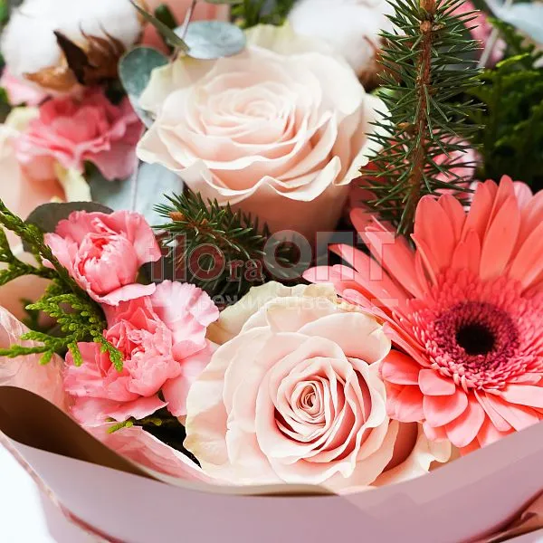 Букет № 470 с розовой герберой — фото 3