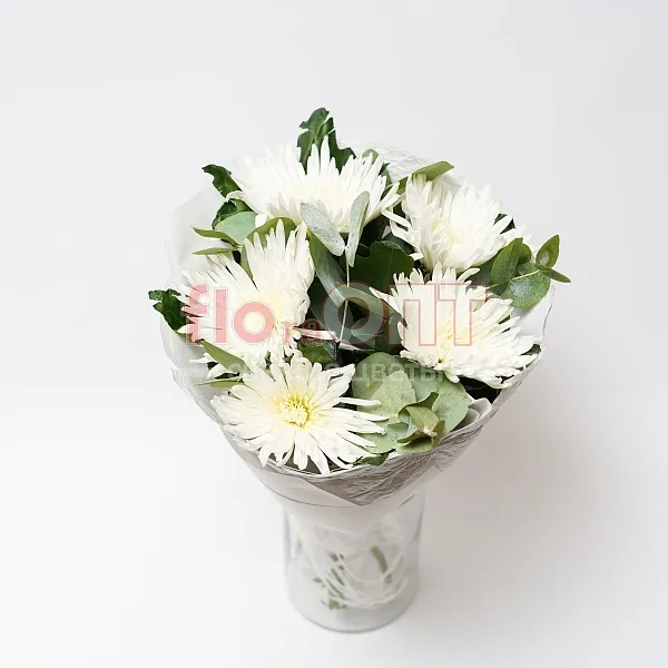 Букет № 468 из белых хризантем — фото 2