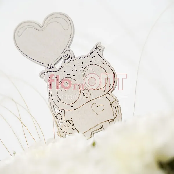 Композиция № 185 белая с хризантемой  — фото 3