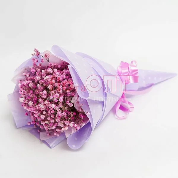 Букет № 374 с розовой гипсофилой  — фото 4