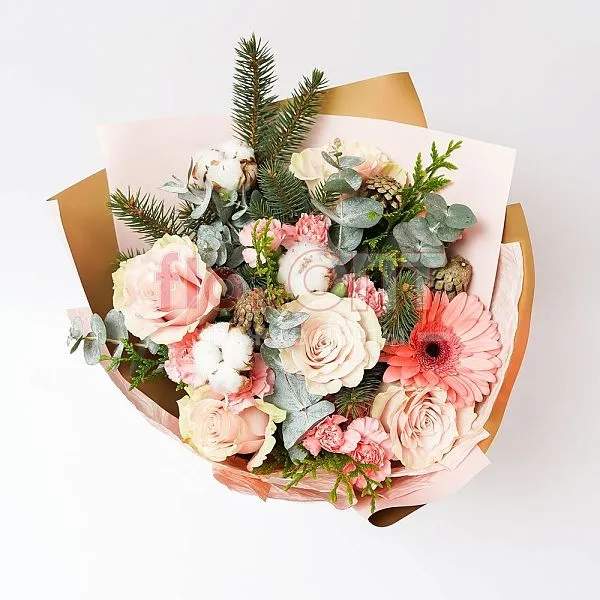 Букет № 470 с розовой герберой — фото 2