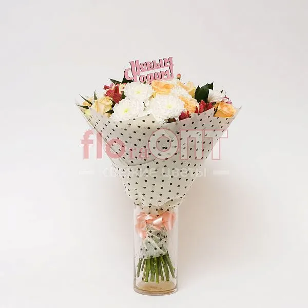 Букет № 475 с бежевыми розами  — фото 1