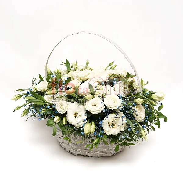 Композиция № 128 с белыми кустовыми розами  — фото 1