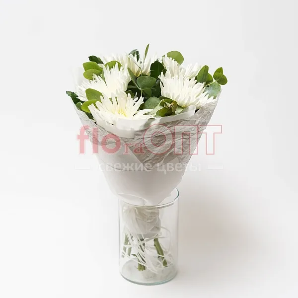 Букет № 468 из белых хризантем — фото 1