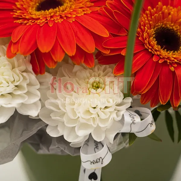 Композиция № 177 с оранжевыми герберами — фото 3