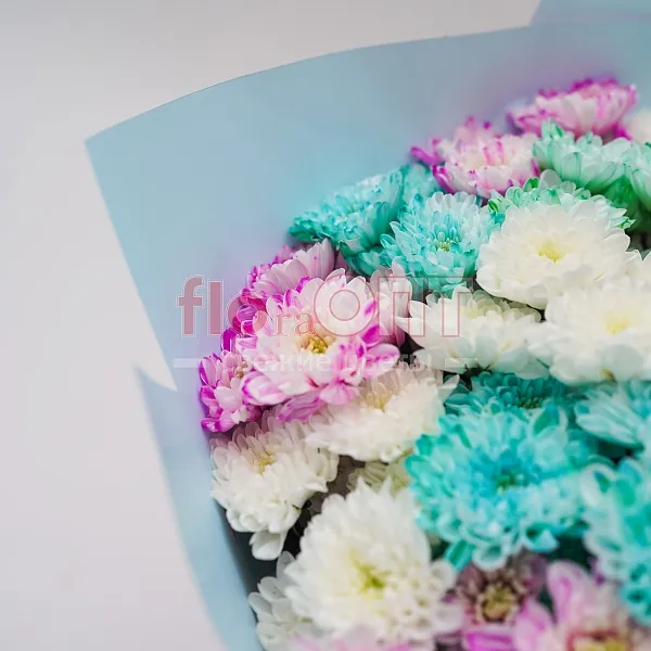 Букет № 128 из цветной кустовой хризантемы  — фото 5