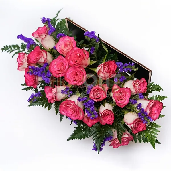 Композиция № 111 с розовыми розами  — фото 2