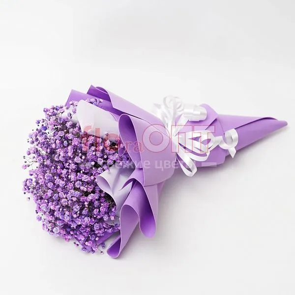 Букет № 371 с сиреневой гипсофилой  — фото 4