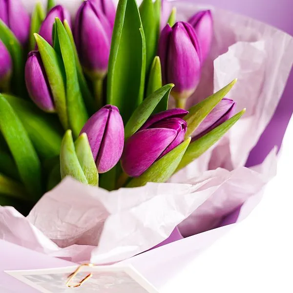 Букет № 568 с сиреневыми тюльпанами  — фото 4
