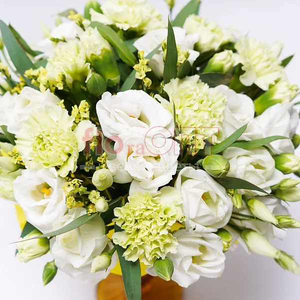 Бокал № 1 с гвоздикой и эустомой  — фото 5