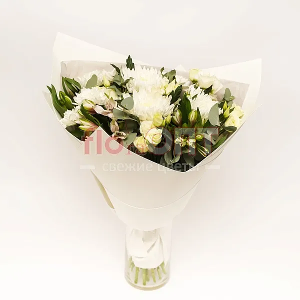 Букет № 485 сборный с белой хризантемой  — фото 1