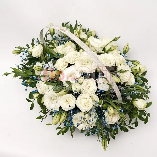 Композиция № 128 с белыми кустовыми розами  — фото 2