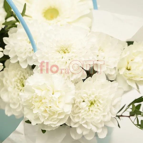 Коробка № 267 голубая с белой герберой — фото 4