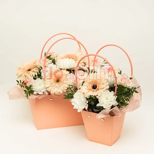 Композиция № 270 персиковая с герберой  — фото 5