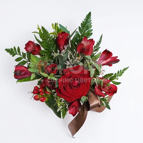 Цветочный стаканчик № 85 с альстромерией  — фото 2