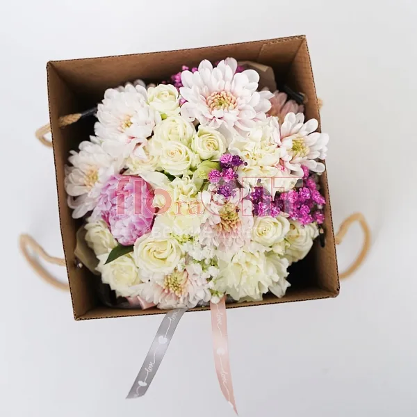 Цветочный стаканчик № 151 в бело-розовом цвете — фото 3