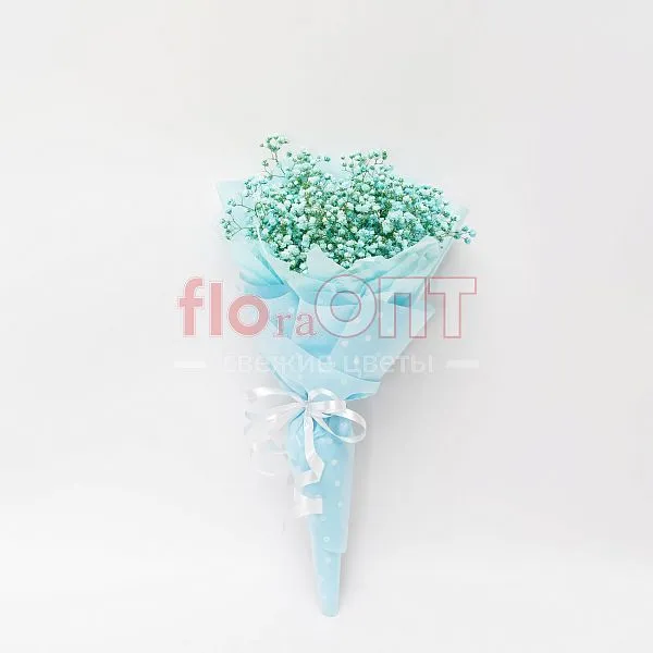 Букет № 372 с голубой гипсофилой  — фото 1