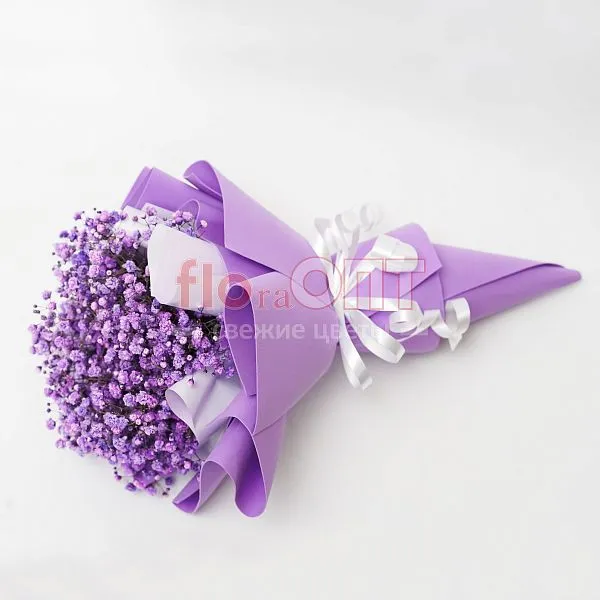 Букет № 371 с сиреневой гипсофилой  — фото 3