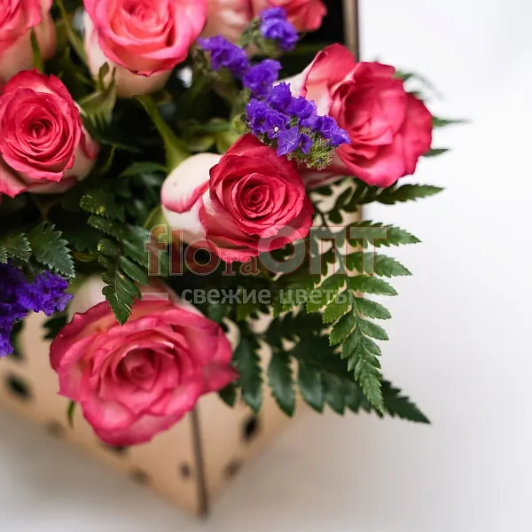 Композиция № 111 с розовыми розами  — фото 5