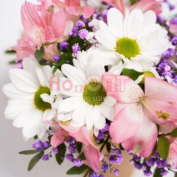 Цветочный стаканчик № 143 с розовой альстромерией  — фото 5