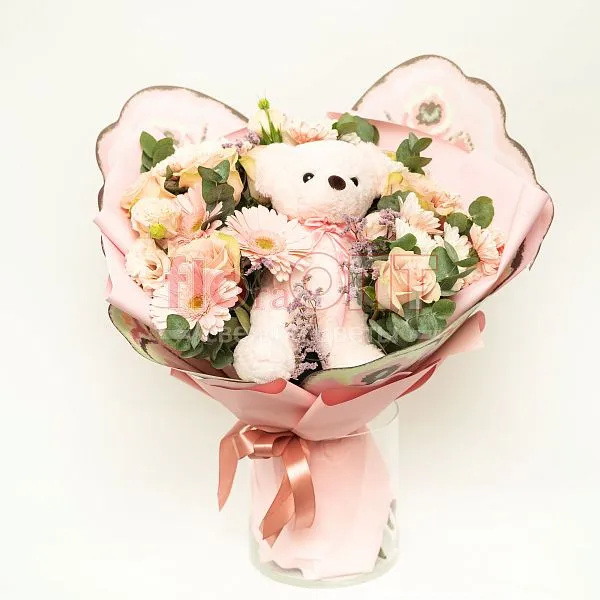 Букет № 537 сборный с игрушкой  — фото 1