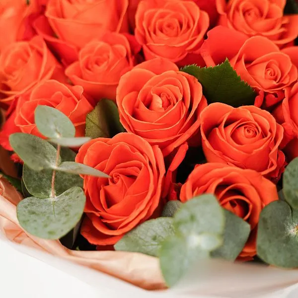 Букет № 550 с розами оранжевого цвета — фото 4