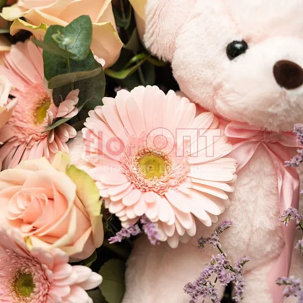 Букет № 537 сборный с игрушкой  — фото 4