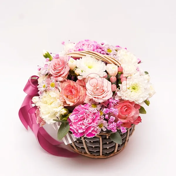 Композиция № 153 с розами и гвоздикой  — фото 3